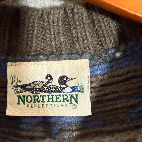 Vintage Northern Reflections Fair Isle Pine Cone Sweater Brown S - Picture 4 of 7